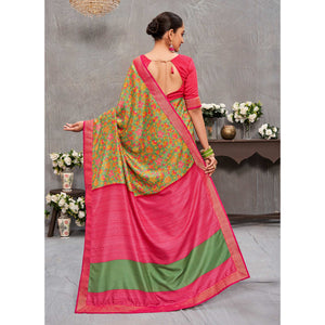 green-floral-printed-tussar-silk-saree-1