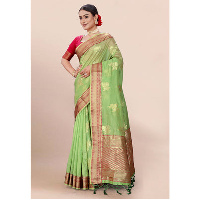 green-woven-organza-saree-with-tassels-10