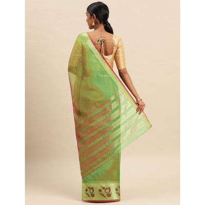 Mehendi Woven Cotton Silk Saree