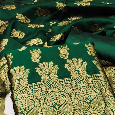 green-floral-woven-jacquard-dress-material