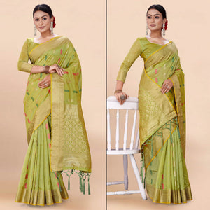 green-woven-organza-saree-with-tassels-9