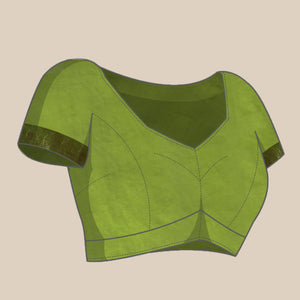 Mehendi Green Floral Embroidered Organza Saree