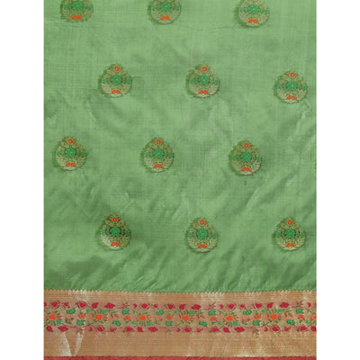 Mehendi Woven Organza Saree