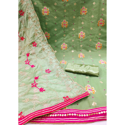 47-green-floral-woven-banarasi-silk-dress-material
