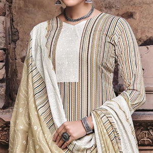 Chikoo Printed Pure Cotton Salwar Suit