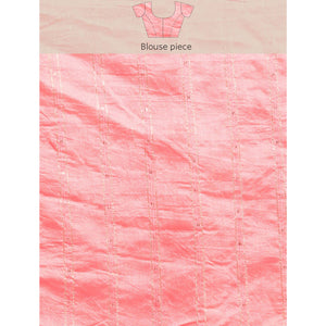 Light Pink Foil Printed With Swarovski Chiffon Saree