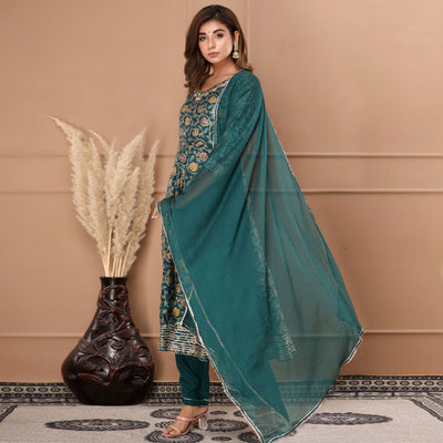 green-floral-printed-with-gota-patti-work-muslin-anarkali-suit