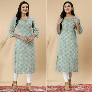 green-floral-printed-pure-cotton-kurti