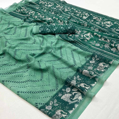 green-digital-printed-georgette-saree-2