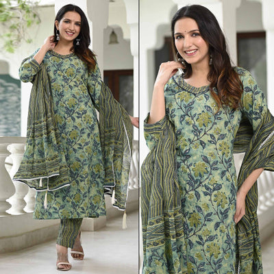 green-floral-printed-pure-cotton-suit-5