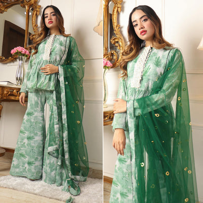 green-floral-printed-georgette-sharara-suit-1