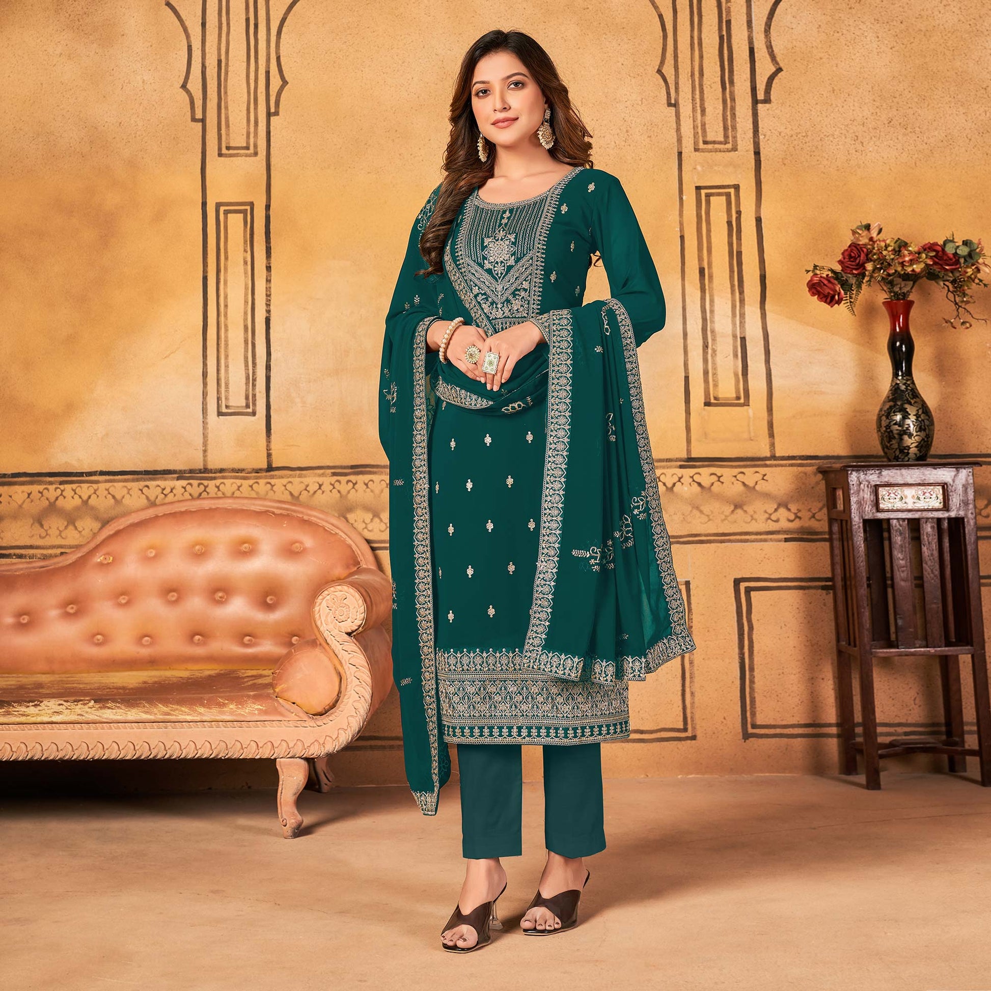 green-floral-embroidered-georgette-salwar-suit