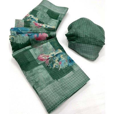 16green-floral-printed-linen-saree