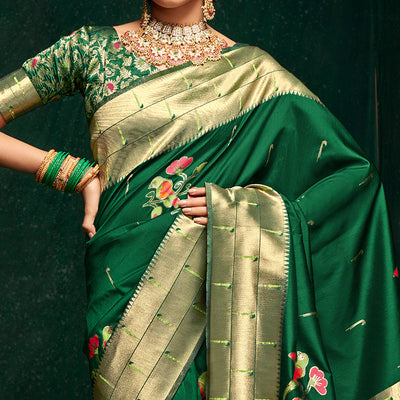 green-woven-pure-silk-paithani-saree-with-tassels