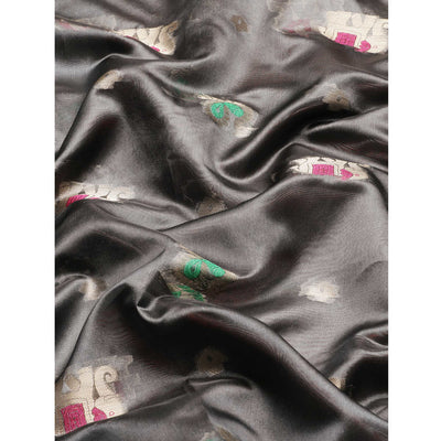 Grey Woven Organza Saree