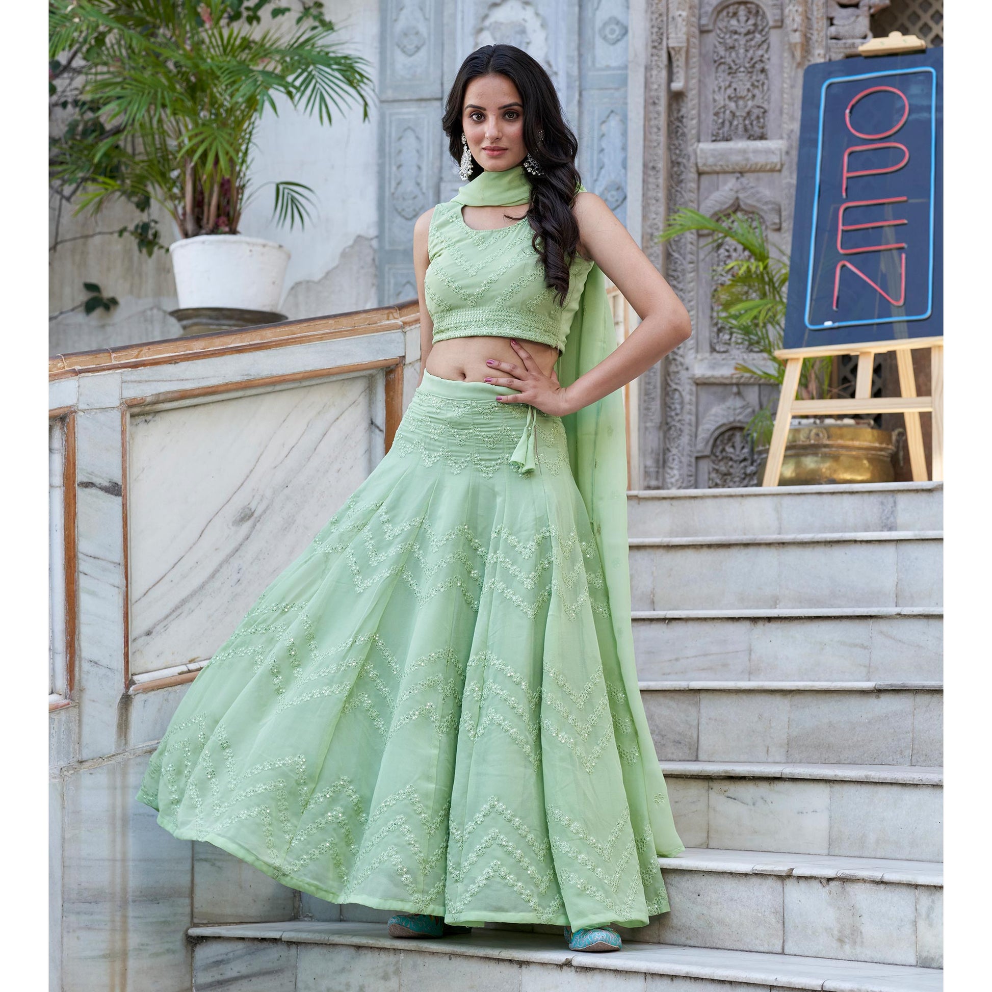 green-sequins-embroidered-viscose-georgette-lehenga-choli