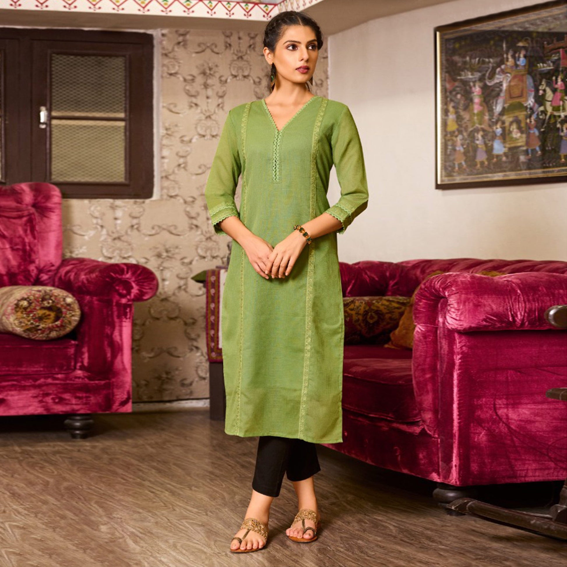 green-embroidered-pure-cotton-kurti