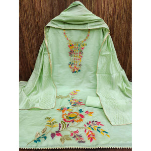 green-floral-woven-dola-silk-dress-material