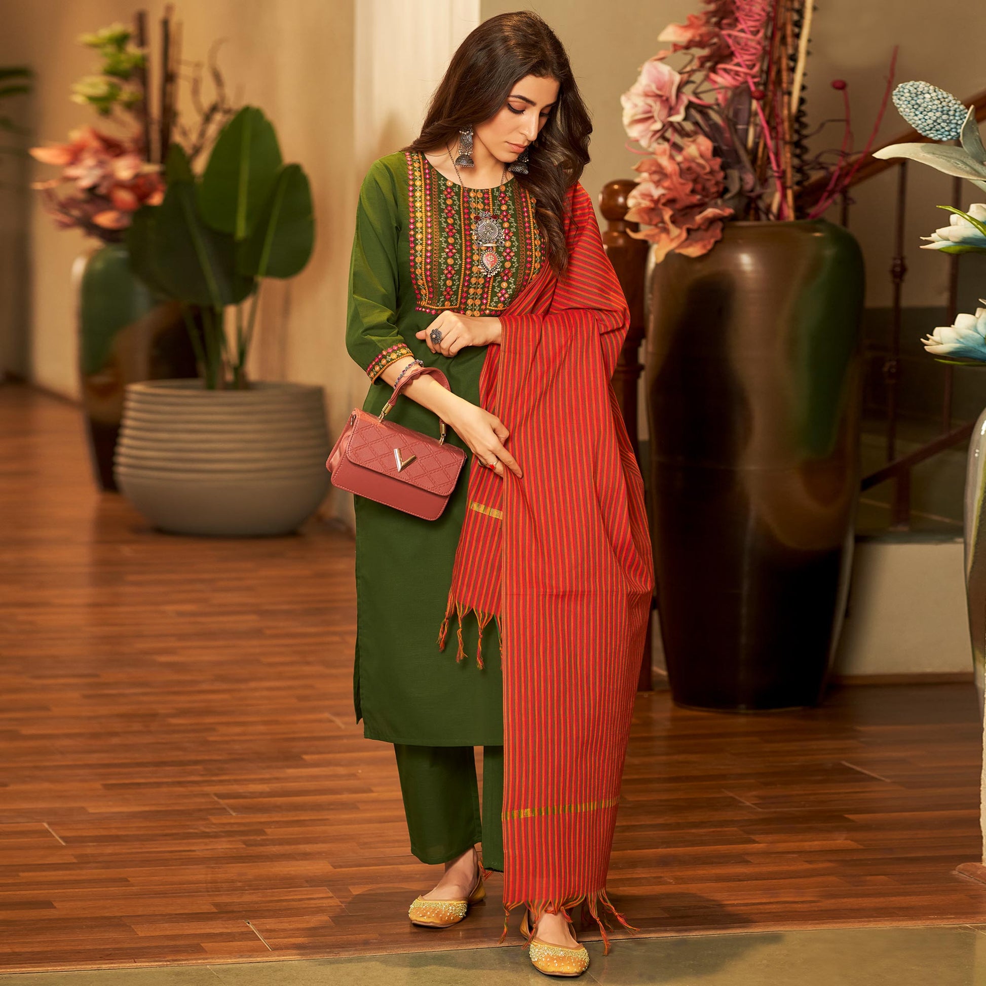 green-embroidered-pure-cotton-suit