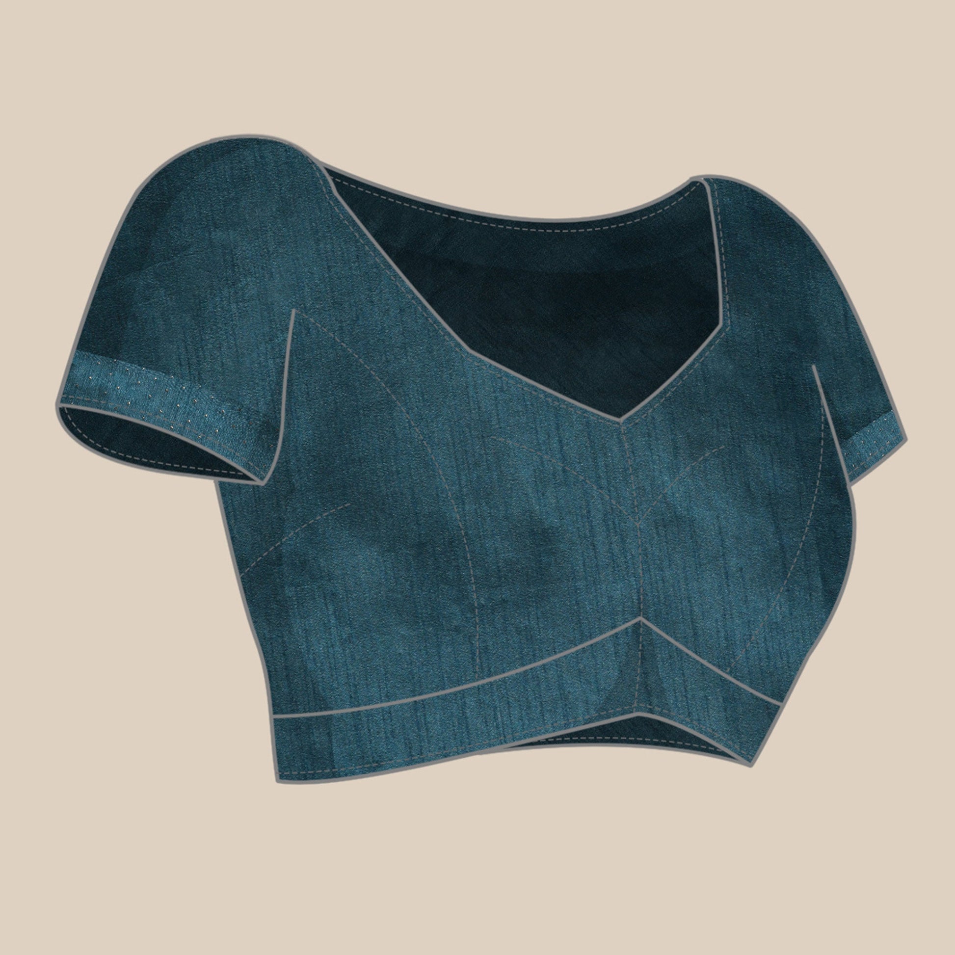 Blue Swarovski With Embroidery Work Viscose Chiffon Saree