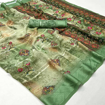 green-digital-printed-viscose-saree