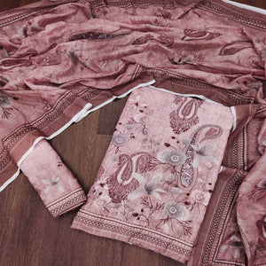 Mauve Digital Printed Muslin Dress Material