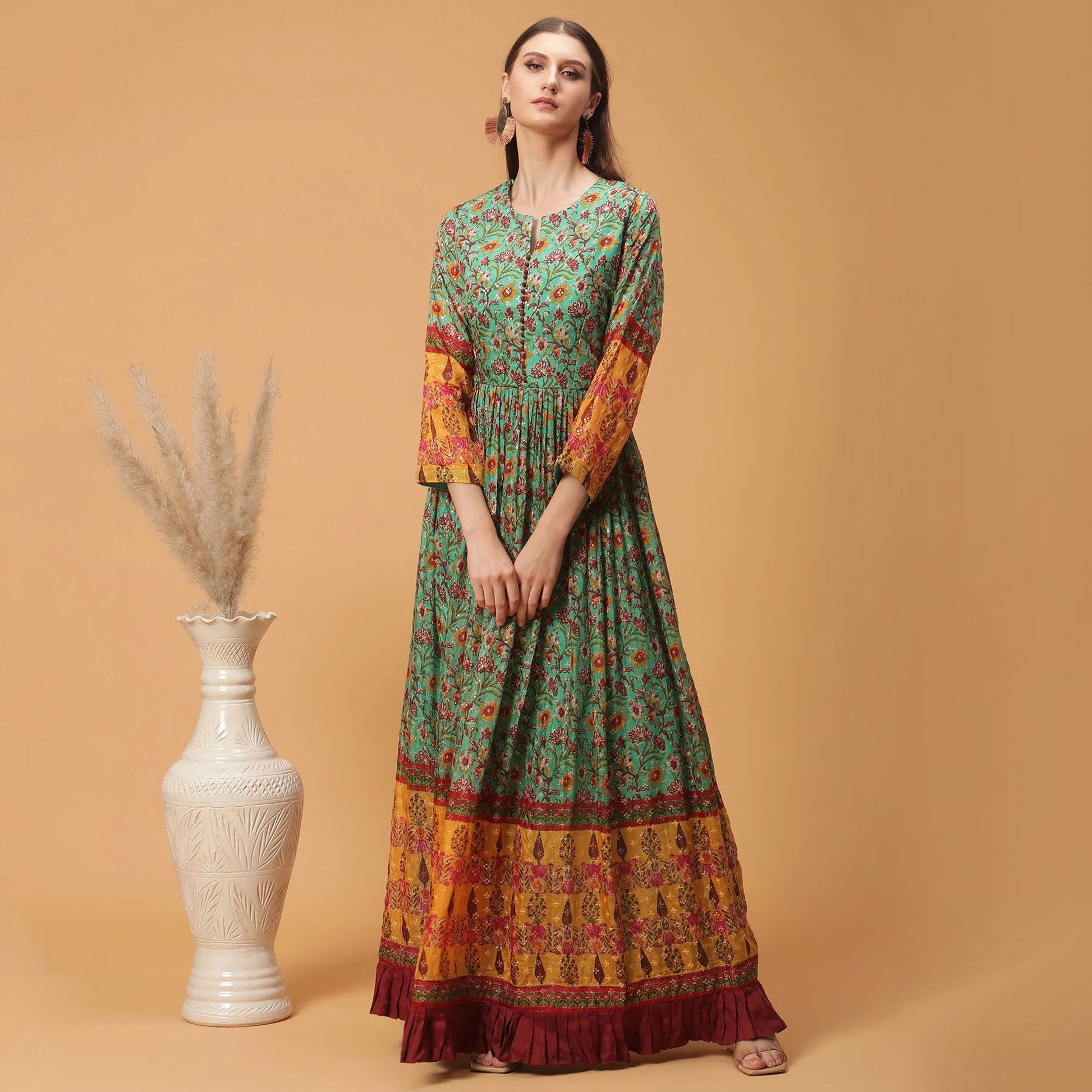 green-digital-printed-dola-silk-gown