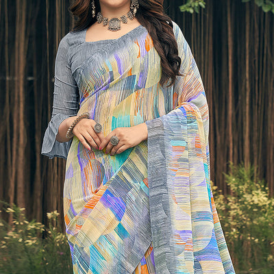 grey-geometric-printed-georgette-saree