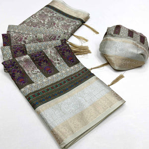 Multicolor Floral Digital Printed Pure Cotton Saree