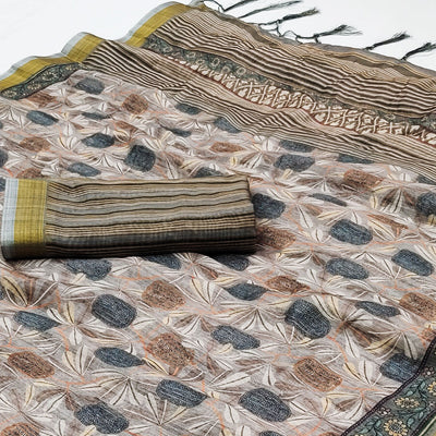 grey-floral-digital-printed-linen-saree