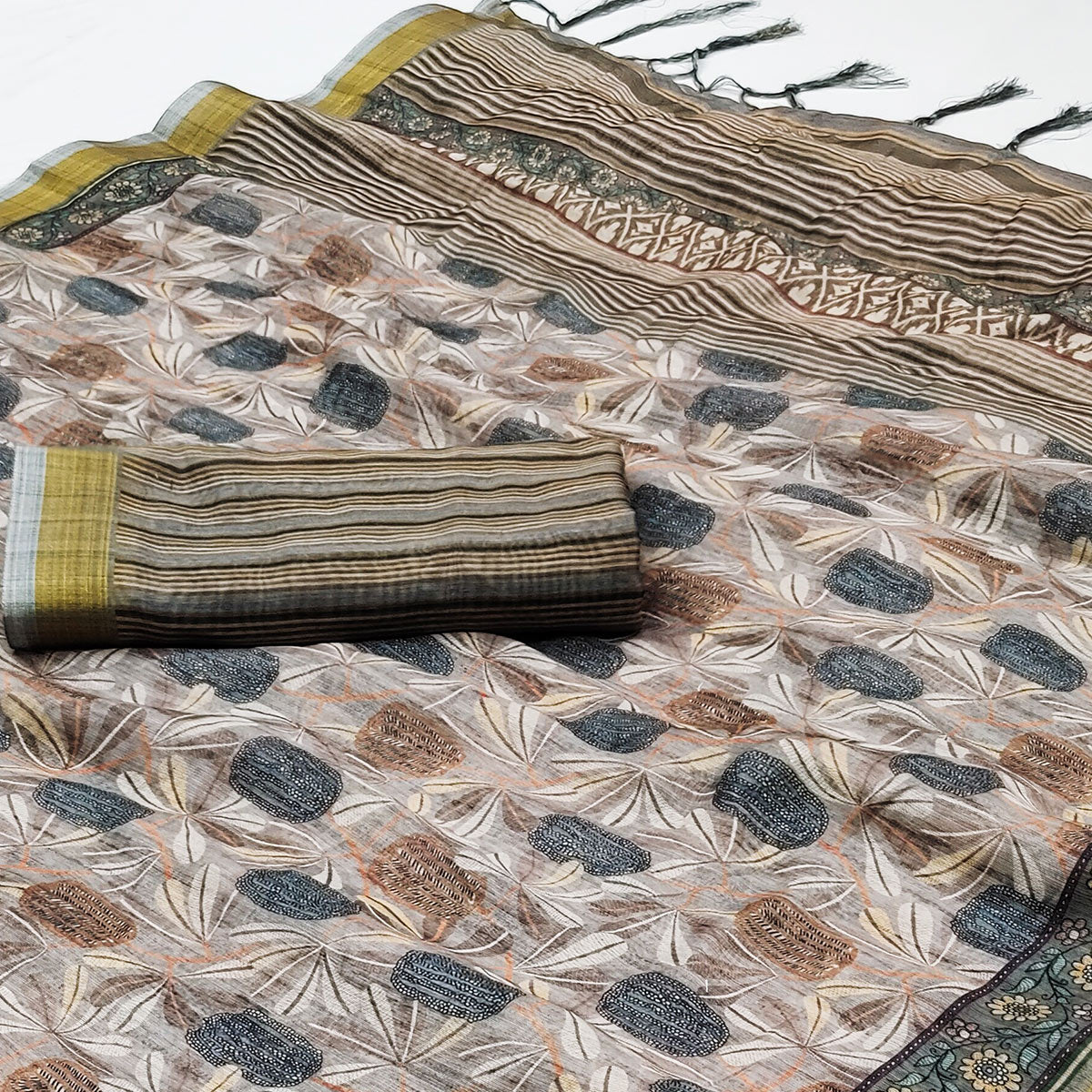 grey-floral-digital-printed-linen-saree