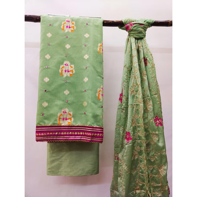 47-green-floral-woven-banarasi-silk-dress-material