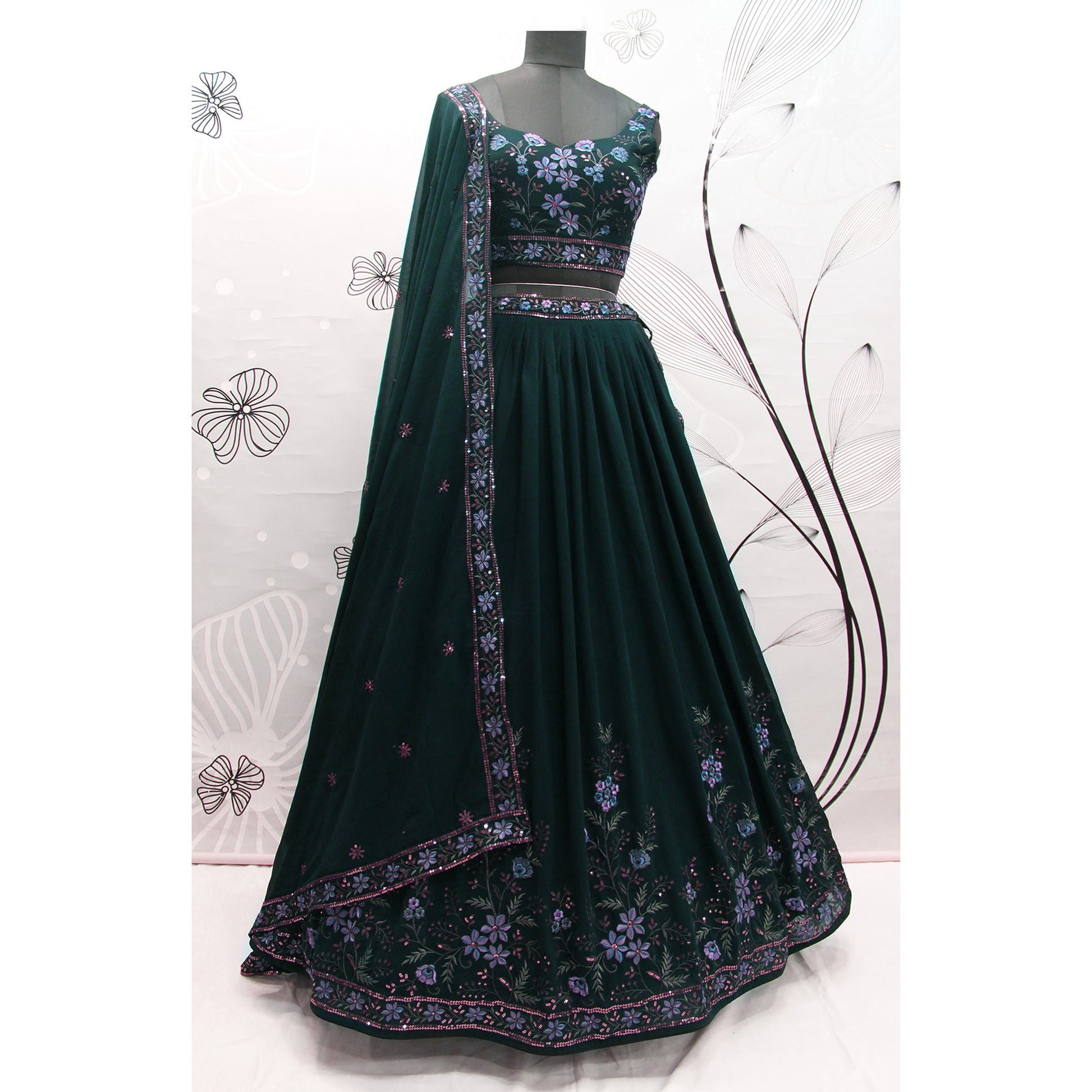 green-sequins-embroidered-georgette-lehenga-choli