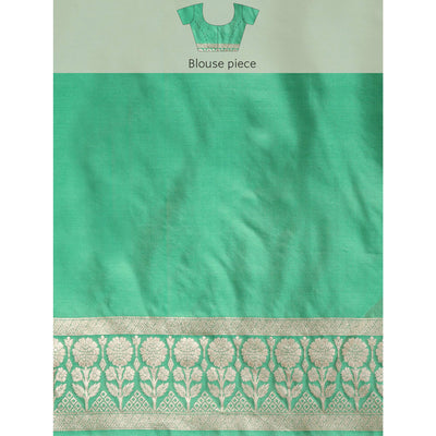 green-floral-woven-organza-silk-saree-with-tassels