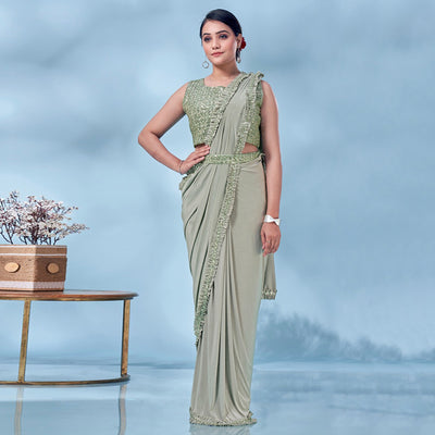 green-sequins-embroidered-ready-to-wear-lycra-saree