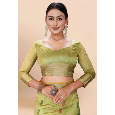 green-woven-organza-saree-with-tassels-9