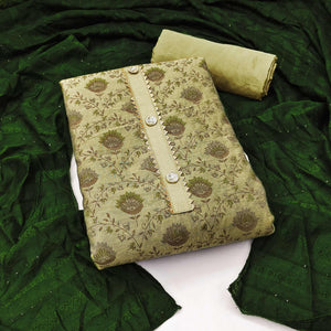 green-floral-printed-chanderi-dress-material