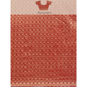 Maroon Foil Printed With Swarovski Vichitra Silk Saree