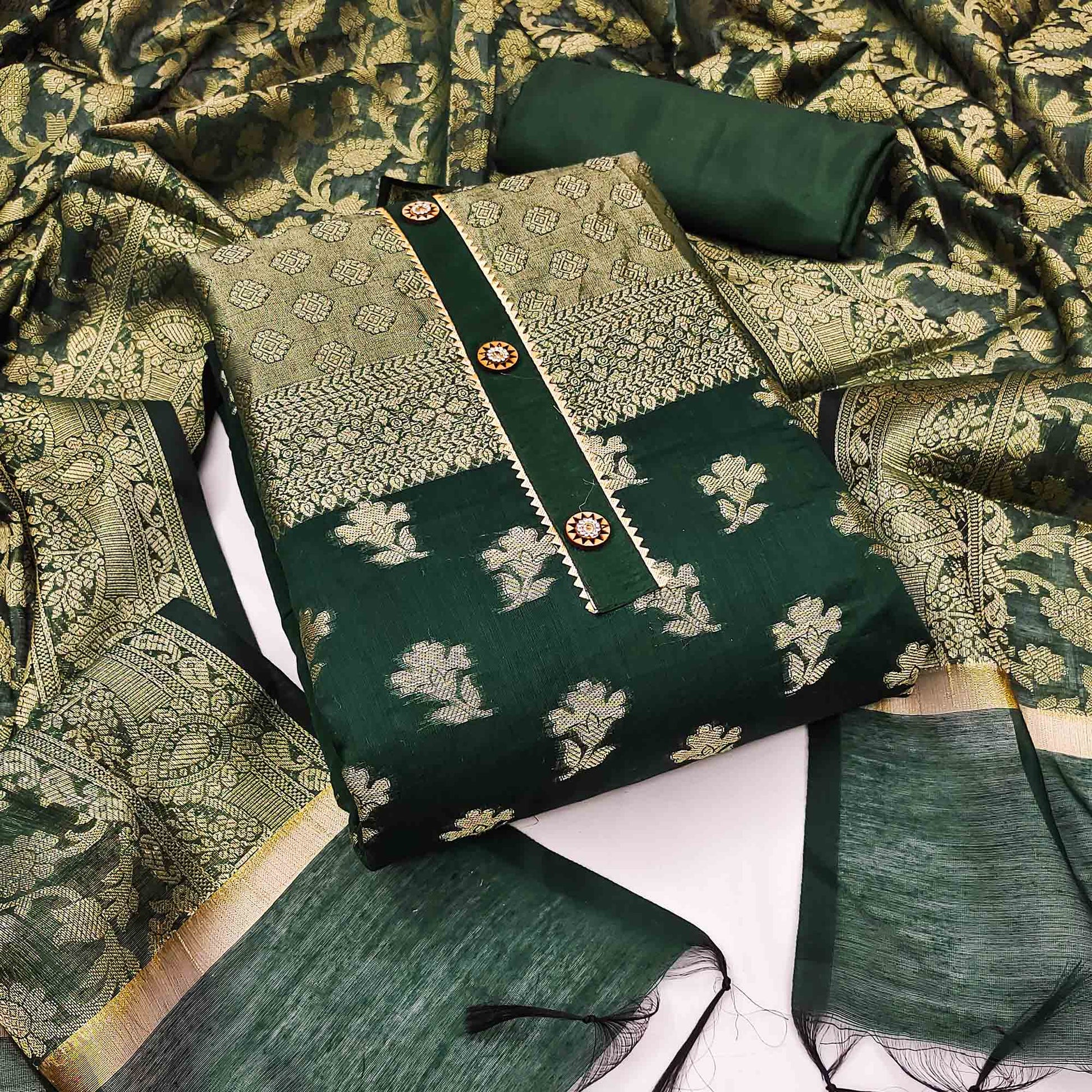 5-green-floral-woven-banarasi-silk-dress-material