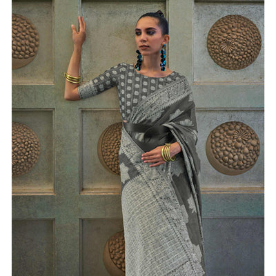 grey-lucknowi-sequins-embroidered-art-silk-saree