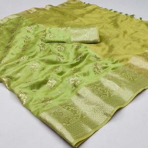 green-woven-organza-saree-with-tassels-3