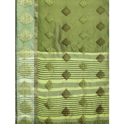 Mehendi Woven Organza Saree