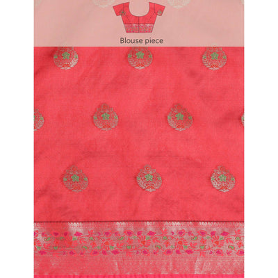 Grey Woven Organza Saree