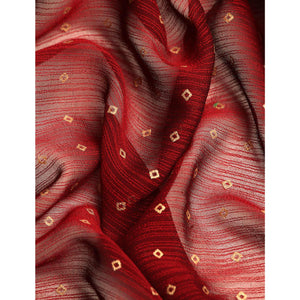 Maroon Foil Printed With Swarovski Zomato Silk Saree