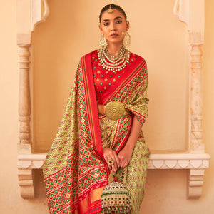 d-green-printed-tussar-silk-saree-with-tassels