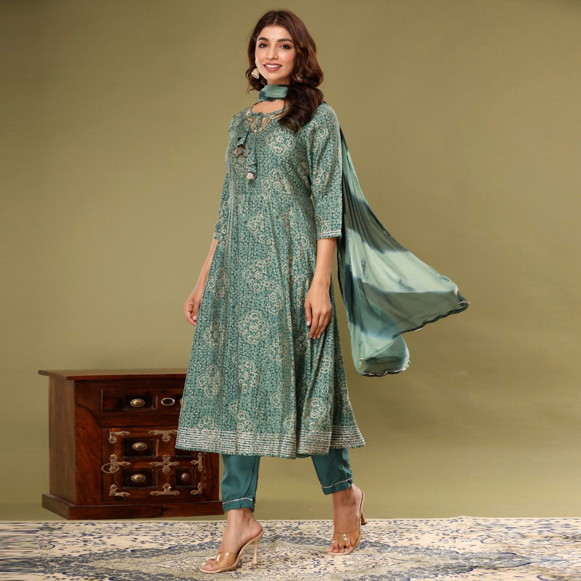 green-printed-with-gota-patti-work-muslin-anarkali-suit-1