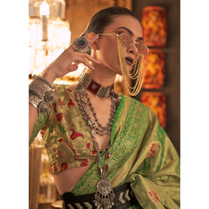 green-woven-art-silk-saree-with-tassels-12