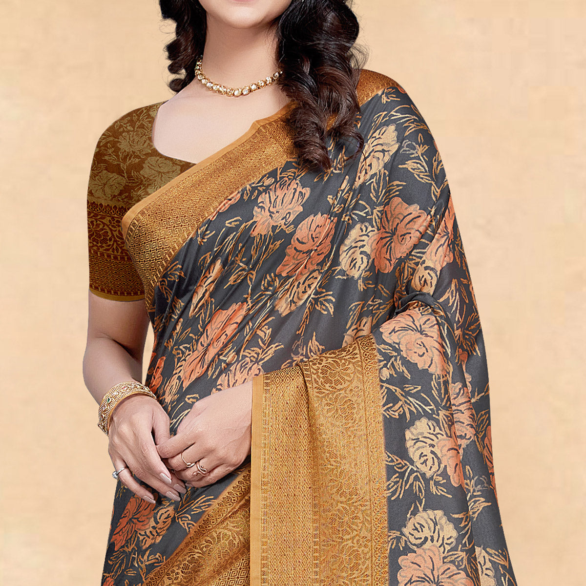 grey-floral-digital-printed-tussar-silk-saare