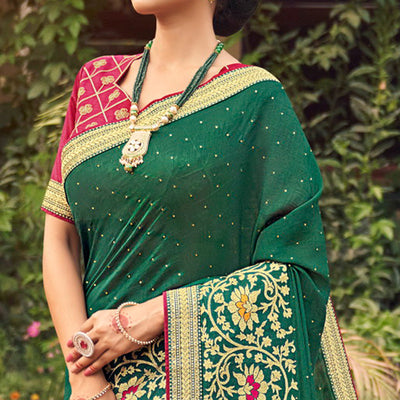 green-embroidered-with-stone-work-vichitra-silk-saree