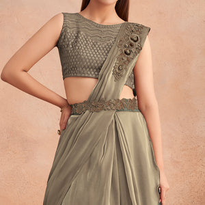 grey-gold-sequins-embroidered-ready-to-wear-art-silk-saree
